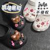 Zapatos de cuero negro transfronterizos con agujeros kt hebilla de zapato tenedor de manzana y2k flor de zapato creativa no choca hebilla de zapato decorativa DIY accesorios