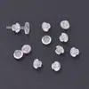 Accesorios para joyería de oído transparentes y ecológicos para hacer tú mismo, tapones para orejas, pendientes de botón, tapones de silicona para los oídos, tapones de plástico, fabricantes, venta al por mayor