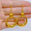 Resistente ao desbotamentoBrincos de ouro de areia vietnamita mais vendidos, estilo de preservação de cor com método antigo, brincos longos de argola com pingente, acessórios para brincos atacado
