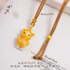 Puzuo retención de color fuerte oro arena accesorios DIY zorro cepillado, cerdito, Buda, peces colgantes, collares, cadenas de suéter de dibujos animados para mujeres