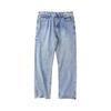 # Calça Jeans Masculina Ovdy Outono e Inverno Nova Marca Tendência Europeia e Americana Retro Simples Desgastada Casual Reta Tendência