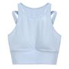 Colete de Média Resistência com Protetor de Peito Esportivo Corrida Fitness Top Falso Duas Peças Ombro Roupas de Yoga Sutiã de Treino à Prova de Choque