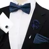 Conjunto de Gravata Borboleta e Lenço Quadrado Masculino com Padrão Escuro Retrô, Acessórios para Traje de Casamento, Gravata Borboleta Paisley, Mais Vendido na Amazon