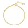 Pulsera de plata esterlina S925 estilo europeo y americano de estrella oro pulsera de moda retro diamante de una fila brillo outlet de fábrica