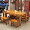 Mesa y silla de restaurante combinación madera maciza mesa y silla de comida rápida puesto de snacks barbacoa puesto de fideos mesa y silla puesto de comida restaurante de desayunos mesa carbonizada
