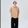 Camisa de Casal 2024 Letra Simples Etiqueta Pequena Camiseta de Manga Curta Verão Masculino Tendência Marca Solta Casual Gola Redonda Camiseta de Cinco Pontos