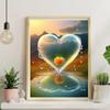 Mosaico Diamante Transfronterizo Paisaje Amor Playa Pintura Decorativa Directo de Fábrica Hecho a Mano Diamante Redondo Diamante Completo Nueva Venta Caliente