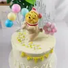 Bolo de Aniversário Infantil Desenho Animado Decoração Urso Branco Enfeites Festa de Aniversário do Ursinho Pooh Plug-In Decoração para Assar