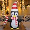 Modelo de Aire Navideño Transfronterizo Pingüino Inflable Barra de Dulces Suministros para Fiesta Navideña Adornos de Decoración de Jardín Emisores de Luz LED