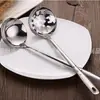 Concha de Sopa em Forma de Folha de 7cm com Escorredor de Aço Inoxidável, Concha de Sopa Espessada, Colher de Panela Quente Não Magnética, Colher Escorredora de Sopa, Colher Pequena