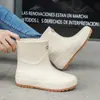 Zapatos de lluvia de moda de caña corta transfronterizos para mujer, para usar en exteriores, zapatos de agua Joker, suela blanda, botas cómodas, antideslizantes, zapatos de goma para cocina, Dama