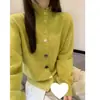 Suéter de Punto Cálido de Manga Larga, Holgado y Casual Estilo Coreano para Mujer, Nuevo Cardigan Versátil Retro Otoño e Invierno A9685