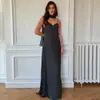 Moda Retro Estilo Francés Lunares Ropa para Mujer Verano Nuevo Estilo Europeo y Americano Sexy Cuello en V Sin Tirantes Espalda Descubierta Vestido