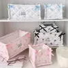 Cesta de armazenamento de laços de ins Caixa de Armazenamento de Cosméticos e Diversos para Mesa Caixa de Armazenamento de Papelaria de Tecido Cesta de Armazenamento para Dormitório