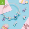 Yinziyun Doce Sonhador Donut Doce Pingente Acessórios Prata Esterlina S925 Coração de Menina Sobremesa Contas DIY