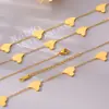 Collar con colgante de borlas irregulares transfronterizo, estilo europeo y americano, chapado en acero de titanio y oro de 18 quilates, cadena de clavícula ligera de lujo que combina con todo.