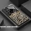 Funda de Cristal para Teléfono Galaxy Samsung S24 S25Ultra S23 con Estampado de Leopardo Negro Dorado Transfronteriza Aplicable Funda Avanzada Anticaídas