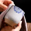 Caneca de Cerâmica Estilo Japonês Transfronteiriça Hotel Restaurante Caneca de Chá Criativa Listrada Pintada à Mão Caneca para Sushi Caneca de Água Comercial