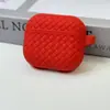 Adequado para Fone de Ouvido Bluetooth Sem Fio Apple Airpods3 Capa Protetora de Silicone Líquido Padrão Trançado Anti-Queda Capa para Fone de Ouvido