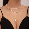 NZ2881 Colgante de amor transfronterizo europeo y americano con costuras turquesas, collar de perlas para mujer, collar apilado de nicho retro, marea