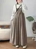 Moda Otoño 2026 Overol Holgado Recto para Mujer, Pantalones Falda de Pierna Ancha Versátiles Casuales Vintage