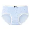 Panty de encaje con cintura de seda helada para mujer, verano, cintura media, lazo, algodón puro, entrepierna antibacteriana, sexy, secado rápido, bikini triangular