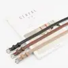 Cinturón Fino de Cuero Genuino Estilo Coreano para Mujer, Hebilla de Pin de Piel de Vaca, Cinturón Fino de Cuero Estilo Hong Kong Vintage para Mujer, Venta al por Mayor de Fábrica