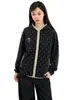 Sudadera con capucha de punto informal de lunares estilo americano transfronteriza para hombre y mujer, corte holgado, bloques de color, chaqueta bordada para otoño e invierno