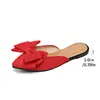 Nuevas Sandalias Planas de Punta para Mujer de Talla Grande Transfronterizas 2025 con Decoración de Moño, Pantuflas de Moda sin Talón y Punta Cerrada con un Toque de Lujo
