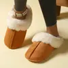 Pantuflas de Algodón Suave con Suela Blanda en Forma de Corazón Transfronterizas, Cálidas y Cómodas, de Invierno para Interiores del Hogar, Suela Plana, Venta al por Mayor para Exportación, Punta Cerrada, Diseño Sencillo
