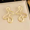 Moda Transfronteriza Pendientes Sencillos de Acero Inoxidable Chapados en Oro con Múltiples Elementos Combinados en Colores Dorado y Plateado, Versátiles para el Uso Diario