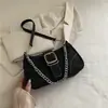 Elegante bolso de lona para mujer, nueva colección 2026, moda nicho de otoño, bolso cruzado con cadena, bolso de hombro y bolso de axila