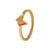 Anillo de acero de titanio con diseño de nicho de estilo coreano Ins, doble mariposa, moda femenina, anillo de perforación de cuatro garras de alta gama.