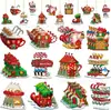 Temu24 Peças de Chocolate Quente de Natal Biscoito de Gengibre Doce Decorações de Madeira com Corda Decorações para Caneca de Café de Natal Natal
