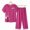 Conjunto de Dos Piezas de Pantalón Corto Transpirable de Algodón y Lino Estampado de Verano de Talla Grande Personalizado, Fresco, Cómodo, Suave y Portátil