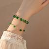 Novo Estilo Chinês Verde Calcedônia Pulseira Hanfu Acessórios Luz Luxo Presente-dando All-match Simples Novo Estilo Nacional Estilo Literário Retro