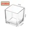 Pote Quadrado de Vidro Transparente, Castiçal de Vidro para Aromaterapia, Decoração Romântica de Mesa, Aquário de Vidro Hidropônico, Pote Quadrado Vazio para Vela