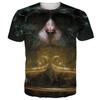 Transfronterizo AliExpress Amazon Verano Impresión Digital 3D Juego Mito Oscuro Goku Marea Nacional Camiseta de Manga Corta para Hombre