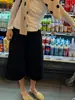 Pantalones de pana acampanados de pierna ancha, cropped, versátiles, con ligero estiramiento, efecto desgastado, estilo minimalista ROW, nuevos para Otoño/Invierno, retro