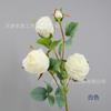 Flor Artificial 4 Cabezas Rosa Pastoral Rama Única Salón de Bodas Flor que Sostiene la Novia Flor Guía de Camino Arreglo Floral Hotel B&B Flor Decorativa