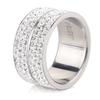 Europeu e Americano Transfronteiriço Amazon Mais Vendido Personalizado Simples 12mm Aço Inoxidável Fileira Dupla Diamante Versátil Aliança de Casamento Atacado
