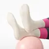Calcetines de Yoga para Mujer Calcetines Deportivos para Correr de Media Pantorrilla Antideslizantes Bloque de Color Canalé Doble para Gimnasio en Casa Entrenamiento Cuerda para Saltar Calcetines de Piso