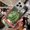 Colgante Divertido de Fruta Sudorosa para Verano Adecuado para Funda de Teléfono Móvil iPhone16Promax Apple 15 14 Mujeres 13