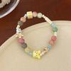 Nuevo lindo dulce fresco pulsera de conejo de cerámica femenina 2023 Verano macarrón colorido divertida para niños