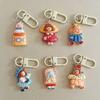 Lindo llavero colgante de la serie de juegos de comida para niñas, accesorios colgantes para mochila de caricatura para estudiantes, accesorios, regalo para novias