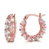 Pendientes de Moda Estilo Ins para Mujer, Pendientes de Encaje con Circonita Completa Estilo Francés, Aros en Forma de U, Populares en el Comercio Electrónico Transfronterizo