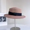Sombrero de Ala Plana Decorativo de Seda y Lino de Lana Australiana para Mujer, Invierno Luz de Lujo Versátil Elegante Vintage Tendencia de Moda