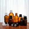 Botella Marrón de Aceite Esencial de 15 ml, Botella Marrón Dosificadora de 30 ml, Botella Marrón de Vidrio para Mezclas de 10 ml con Tapa Grande para Perfume