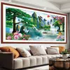 Pintura decorativa para parede de fundo de sofá de sala de estar, adesivo de parede autoadesivo, pintura de paisagem, papel de parede mural 3D para harmonia e prosperidade no lar