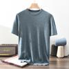 Suéter de cachemira 100% puro para hombre, de manga corta, cuello redondo, informal, sencillo, combinable con todo, con nueva base de punto interior.